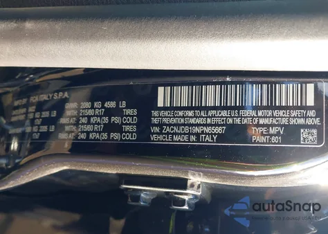 2022 Jeep Renegade Latitude 4X4 из США, поврежденный, VIN ZACNJDB19NPN65667